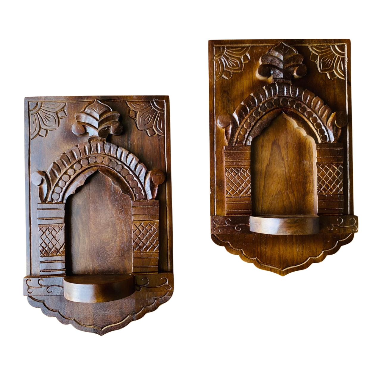 Wooden Temple Wall Shelf